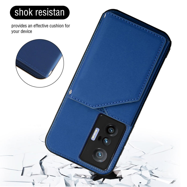 For vivo X70 Skin Feel PU + TPU + PC Back Cover Shockproof Case with Card Slots & Holder & Photo Frame