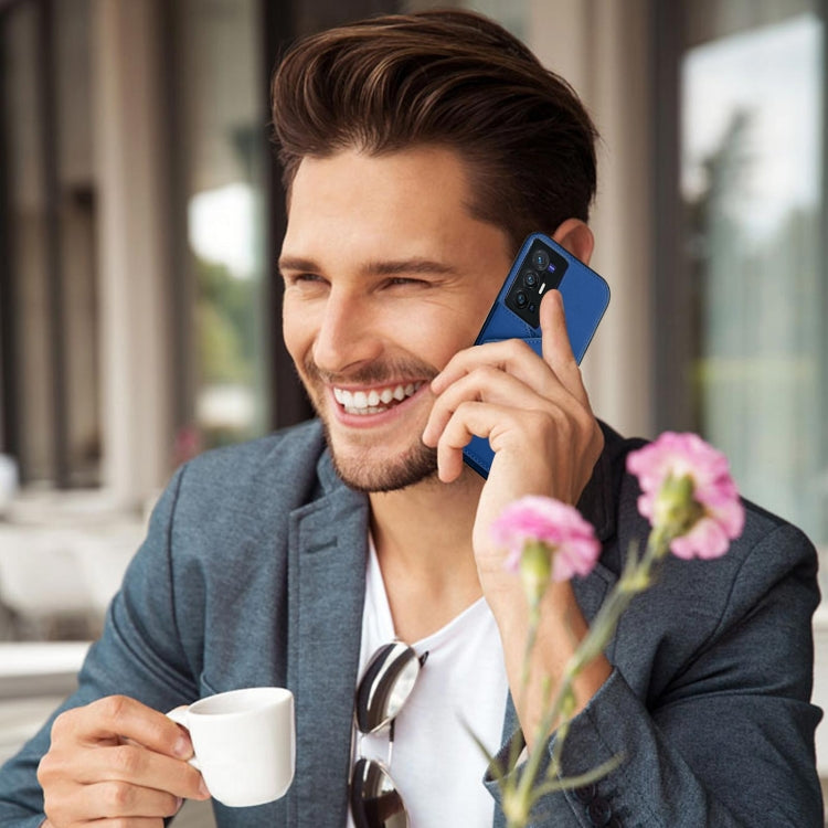 For vivo X70 Pro+ Skin Feel PU + TPU + PC Back Cover Shockproof Case with Card Slots & Holder & Photo Frame