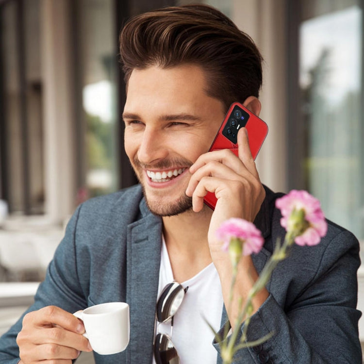 For vivo X70 Pro+ Skin Feel PU + TPU + PC Back Cover Shockproof Case with Card Slots & Holder & Photo Frame