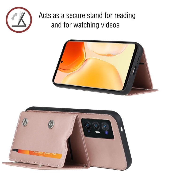 For vivo X70 Pro+ Skin Feel PU + TPU + PC Back Cover Shockproof Case with Card Slots & Holder & Photo Frame