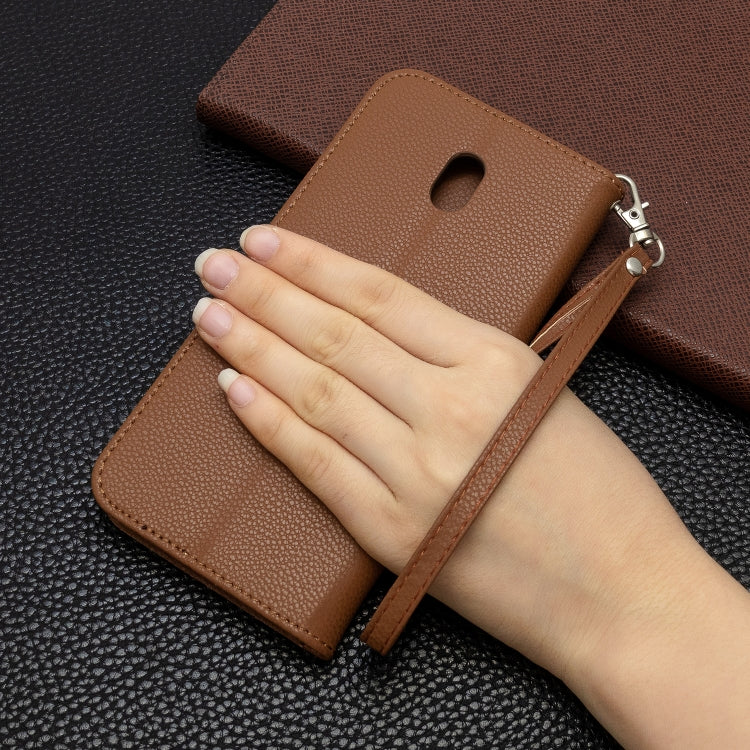 For Xiaomi Redmi  8A Litchi Texture Pure Color Horizontal Flip PU Leather Case with Holder & Card Slots & Wallet & Lanyard