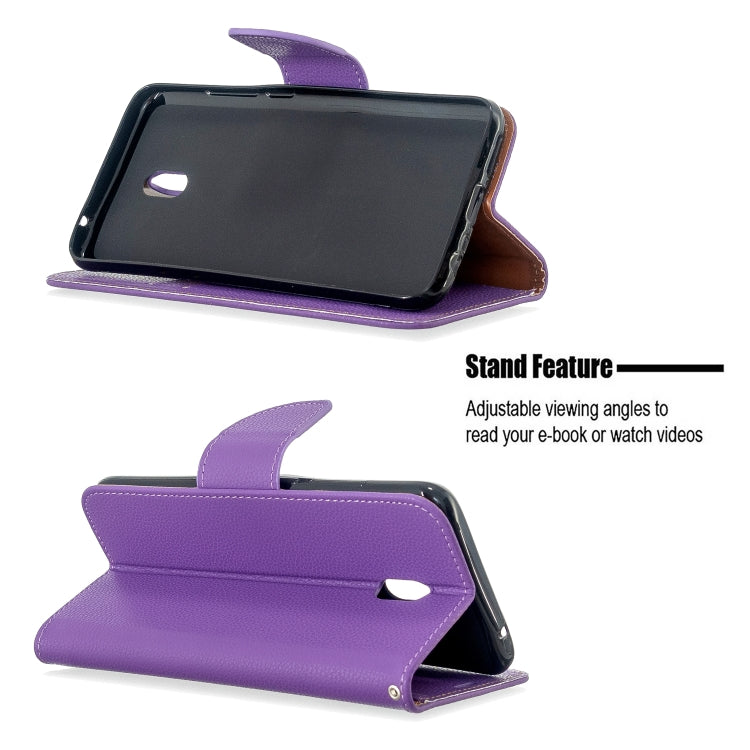 For Xiaomi Redmi  8A Litchi Texture Pure Color Horizontal Flip PU Leather Case with Holder & Card Slots & Wallet & Lanyard