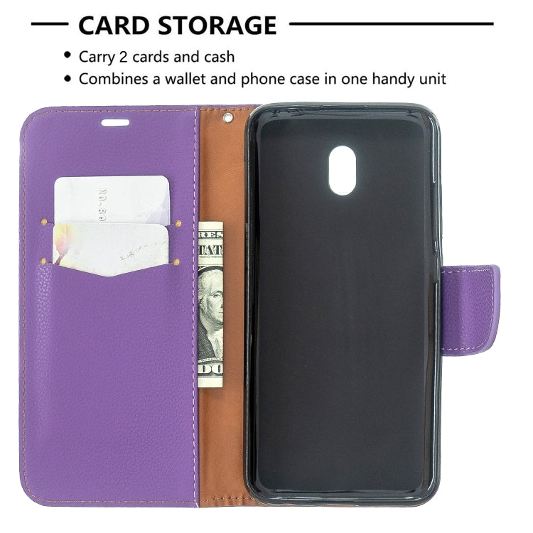 For Xiaomi Redmi  8A Litchi Texture Pure Color Horizontal Flip PU Leather Case with Holder & Card Slots & Wallet & Lanyard