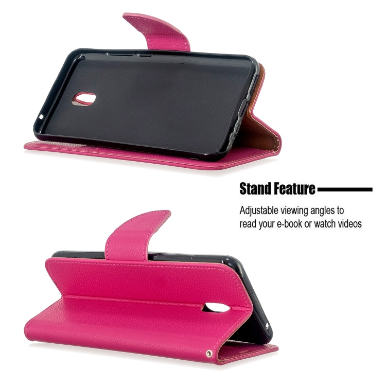 For Xiaomi Redmi  8A Litchi Texture Pure Color Horizontal Flip PU Leather Case with Holder & Card Slots & Wallet & Lanyard