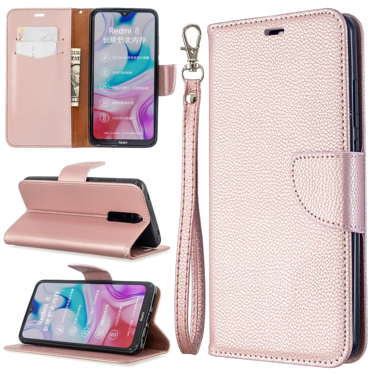 For Xiaomi Redmi  8 Litchi Texture Pure Color Horizontal Flip PU Leather Case with Holder & Card Slots & Wallet & Lanyard