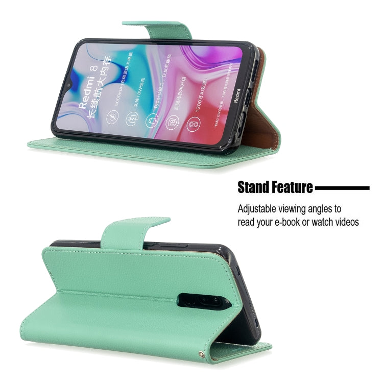 For Xiaomi Redmi  8 Litchi Texture Pure Color Horizontal Flip PU Leather Case with Holder & Card Slots & Wallet & Lanyard