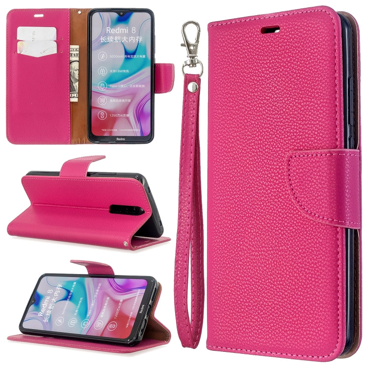 For Xiaomi Redmi  8 Litchi Texture Pure Color Horizontal Flip PU Leather Case with Holder & Card Slots & Wallet & Lanyard