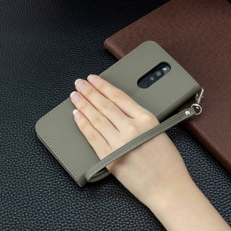 For Xiaomi Redmi  8 Litchi Texture Pure Color Horizontal Flip PU Leather Case with Holder & Card Slots & Wallet & Lanyard