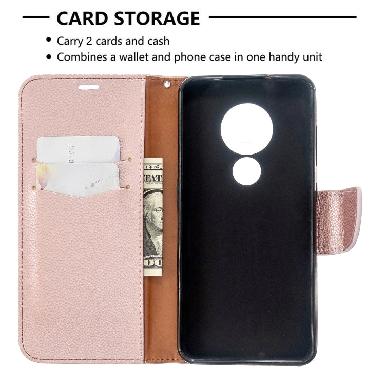 For Nokia 6.2/ 7.2 Litchi Texture Pure Color Horizontal Flip PU Leather Case with Holder & Card Slots & Wallet & Lanyard