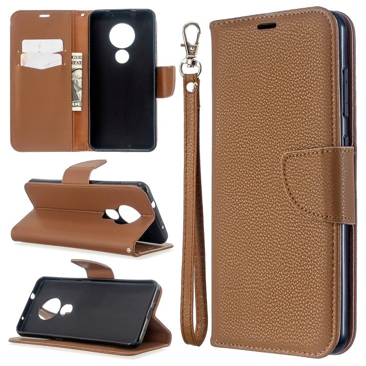 For Nokia 6.2/ 7.2 Litchi Texture Pure Color Horizontal Flip PU Leather Case with Holder & Card Slots & Wallet & Lanyard