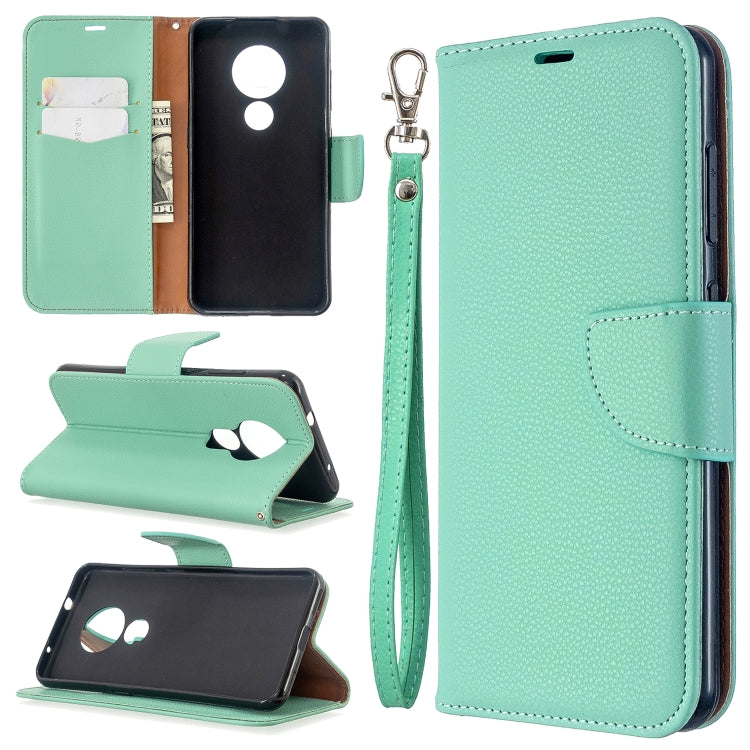 For Nokia 6.2/ 7.2 Litchi Texture Pure Color Horizontal Flip PU Leather Case with Holder & Card Slots & Wallet & Lanyard