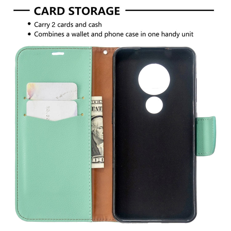 For Nokia 6.2/ 7.2 Litchi Texture Pure Color Horizontal Flip PU Leather Case with Holder & Card Slots & Wallet & Lanyard