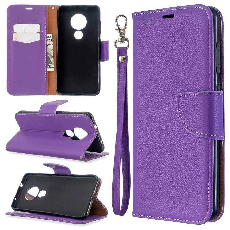 For Nokia 6.2/ 7.2 Litchi Texture Pure Color Horizontal Flip PU Leather Case with Holder & Card Slots & Wallet & Lanyard