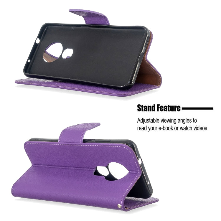 For Nokia 6.2/ 7.2 Litchi Texture Pure Color Horizontal Flip PU Leather Case with Holder & Card Slots & Wallet & Lanyard