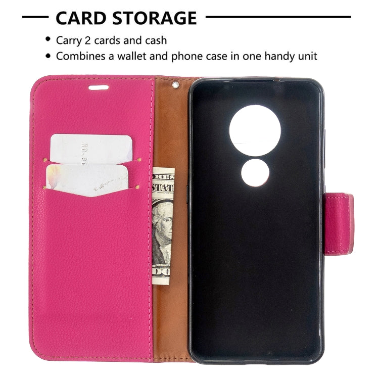 For Nokia 6.2/ 7.2 Litchi Texture Pure Color Horizontal Flip PU Leather Case with Holder & Card Slots & Wallet & Lanyard