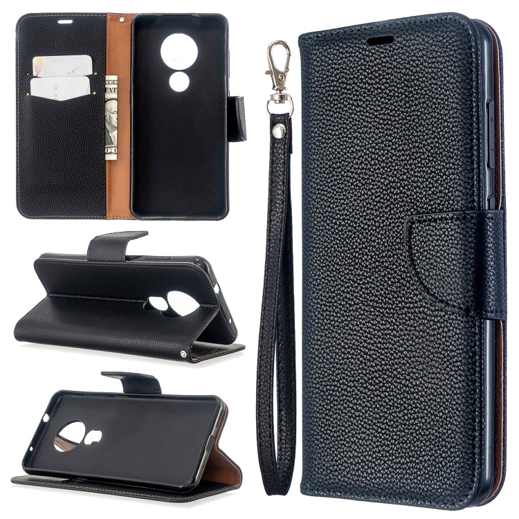 For Nokia 6.2/ 7.2 Litchi Texture Pure Color Horizontal Flip PU Leather Case with Holder & Card Slots & Wallet & Lanyard