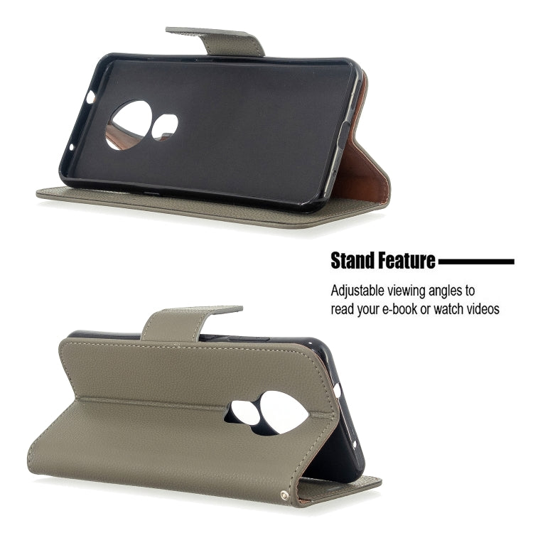 For Nokia 6.2/ 7.2 Litchi Texture Pure Color Horizontal Flip PU Leather Case with Holder & Card Slots & Wallet & Lanyard