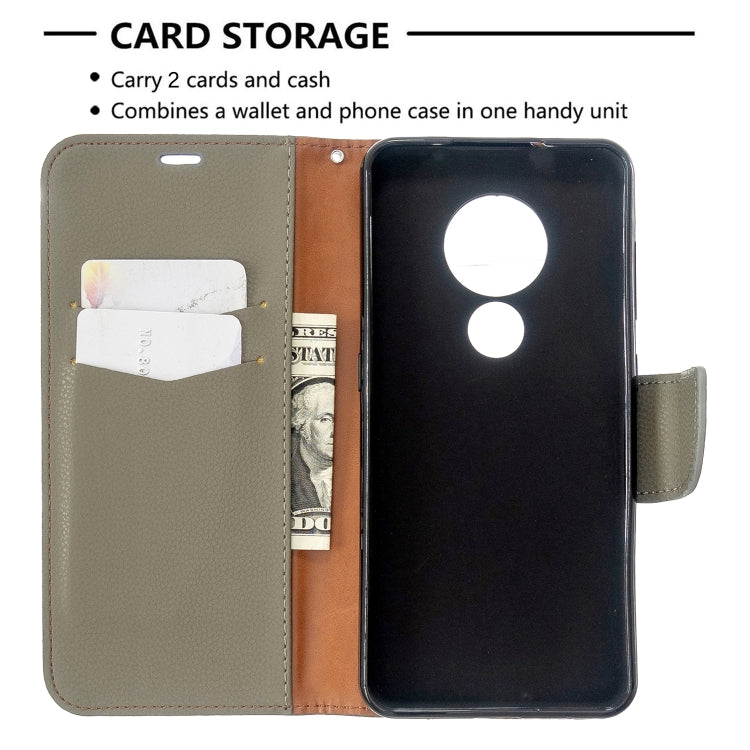 For Nokia 6.2/ 7.2 Litchi Texture Pure Color Horizontal Flip PU Leather Case with Holder & Card Slots & Wallet & Lanyard