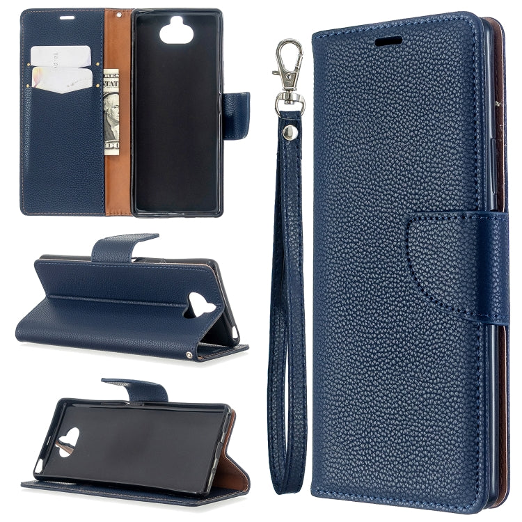 For Sony Xperia 20 Litchi Texture Pure Color Horizontal Flip PU Leather Case with Holder & Card Slots & Wallet & Lanyard