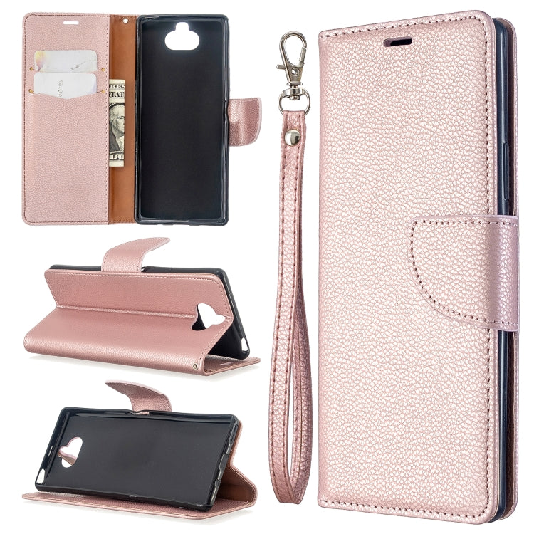 For Sony Xperia 20 Litchi Texture Pure Color Horizontal Flip PU Leather Case with Holder & Card Slots & Wallet & Lanyard