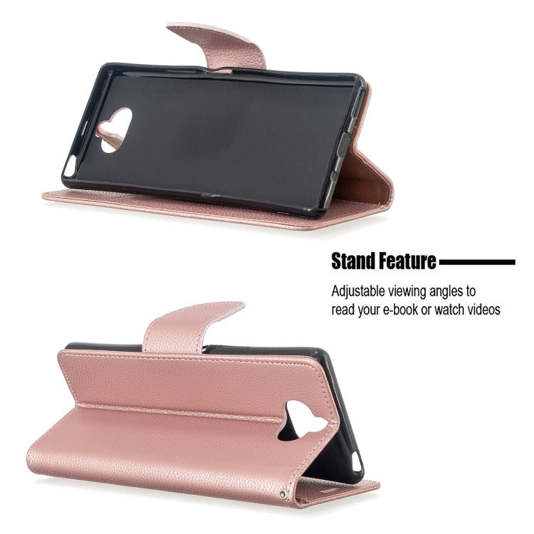 For Sony Xperia 20 Litchi Texture Pure Color Horizontal Flip PU Leather Case with Holder & Card Slots & Wallet & Lanyard