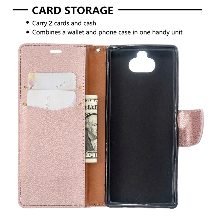 For Sony Xperia 20 Litchi Texture Pure Color Horizontal Flip PU Leather Case with Holder & Card Slots & Wallet & Lanyard