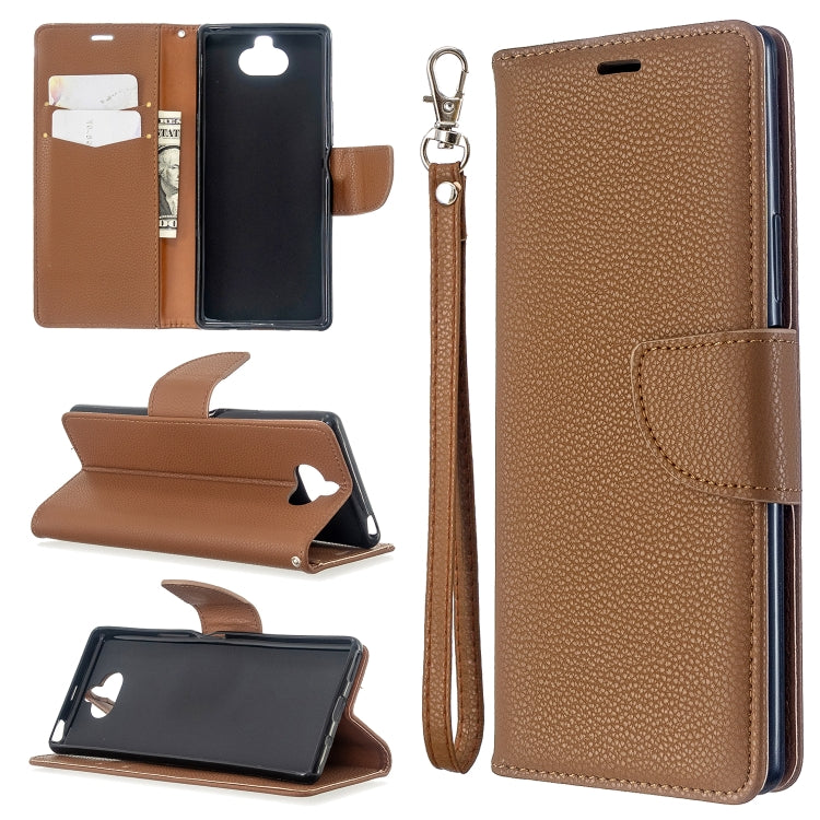 For Sony Xperia 20 Litchi Texture Pure Color Horizontal Flip PU Leather Case with Holder & Card Slots & Wallet & Lanyard
