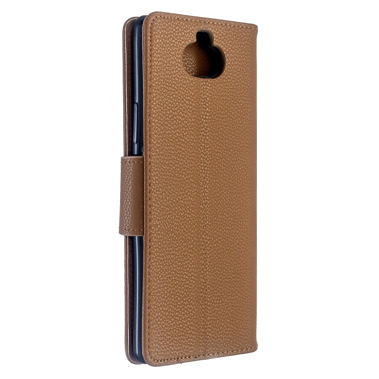 For Sony Xperia 20 Litchi Texture Pure Color Horizontal Flip PU Leather Case with Holder & Card Slots & Wallet & Lanyard