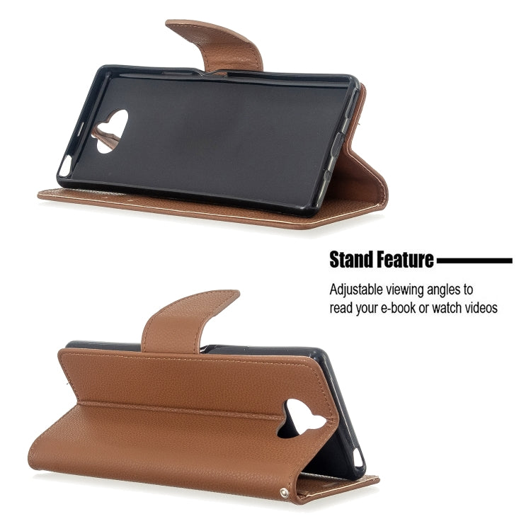 For Sony Xperia 20 Litchi Texture Pure Color Horizontal Flip PU Leather Case with Holder & Card Slots & Wallet & Lanyard