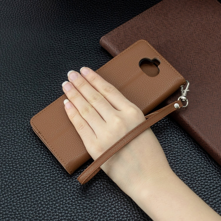 For Sony Xperia 20 Litchi Texture Pure Color Horizontal Flip PU Leather Case with Holder & Card Slots & Wallet & Lanyard