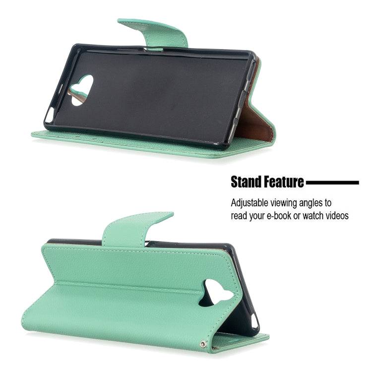 For Sony Xperia 20 Litchi Texture Pure Color Horizontal Flip PU Leather Case with Holder & Card Slots & Wallet & Lanyard