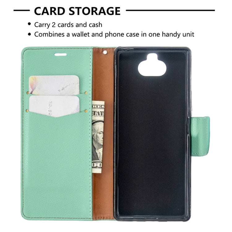For Sony Xperia 20 Litchi Texture Pure Color Horizontal Flip PU Leather Case with Holder & Card Slots & Wallet & Lanyard