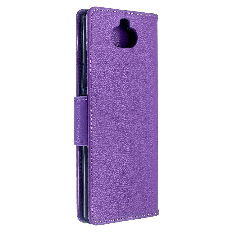 For Sony Xperia 20 Litchi Texture Pure Color Horizontal Flip PU Leather Case with Holder & Card Slots & Wallet & Lanyard