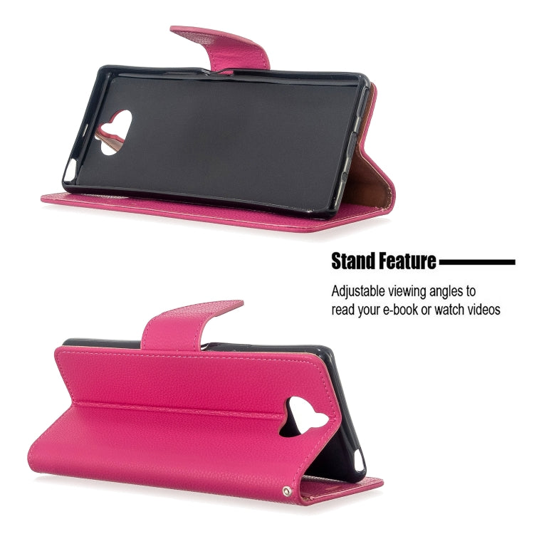 For Sony Xperia 20 Litchi Texture Pure Color Horizontal Flip PU Leather Case with Holder & Card Slots & Wallet & Lanyard