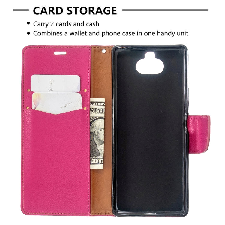 For Sony Xperia 20 Litchi Texture Pure Color Horizontal Flip PU Leather Case with Holder & Card Slots & Wallet & Lanyard