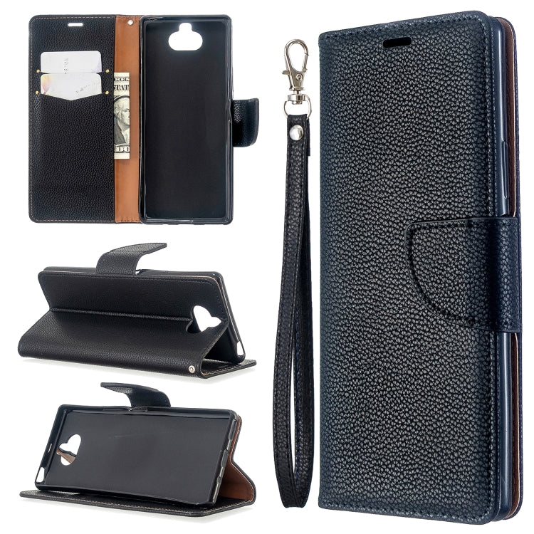 For Sony Xperia 20 Litchi Texture Pure Color Horizontal Flip PU Leather Case with Holder & Card Slots & Wallet & Lanyard