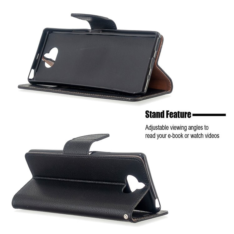 For Sony Xperia 20 Litchi Texture Pure Color Horizontal Flip PU Leather Case with Holder & Card Slots & Wallet & Lanyard