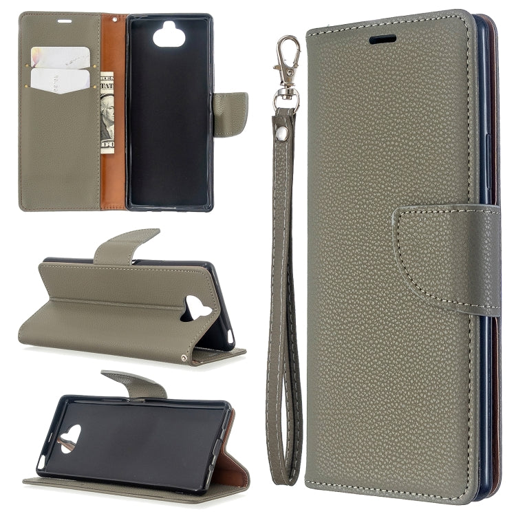 For Sony Xperia 20 Litchi Texture Pure Color Horizontal Flip PU Leather Case with Holder & Card Slots & Wallet & Lanyard