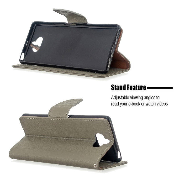 For Sony Xperia 20 Litchi Texture Pure Color Horizontal Flip PU Leather Case with Holder & Card Slots & Wallet & Lanyard