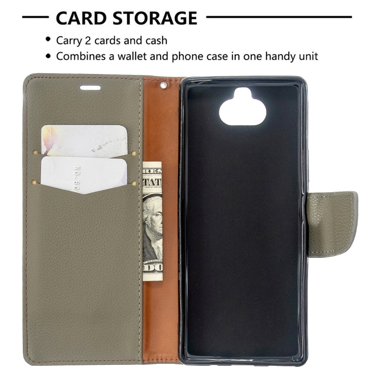 For Sony Xperia 20 Litchi Texture Pure Color Horizontal Flip PU Leather Case with Holder & Card Slots & Wallet & Lanyard