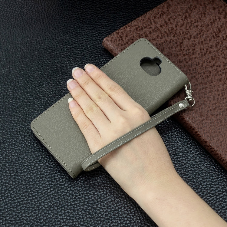 For Sony Xperia 20 Litchi Texture Pure Color Horizontal Flip PU Leather Case with Holder & Card Slots & Wallet & Lanyard
