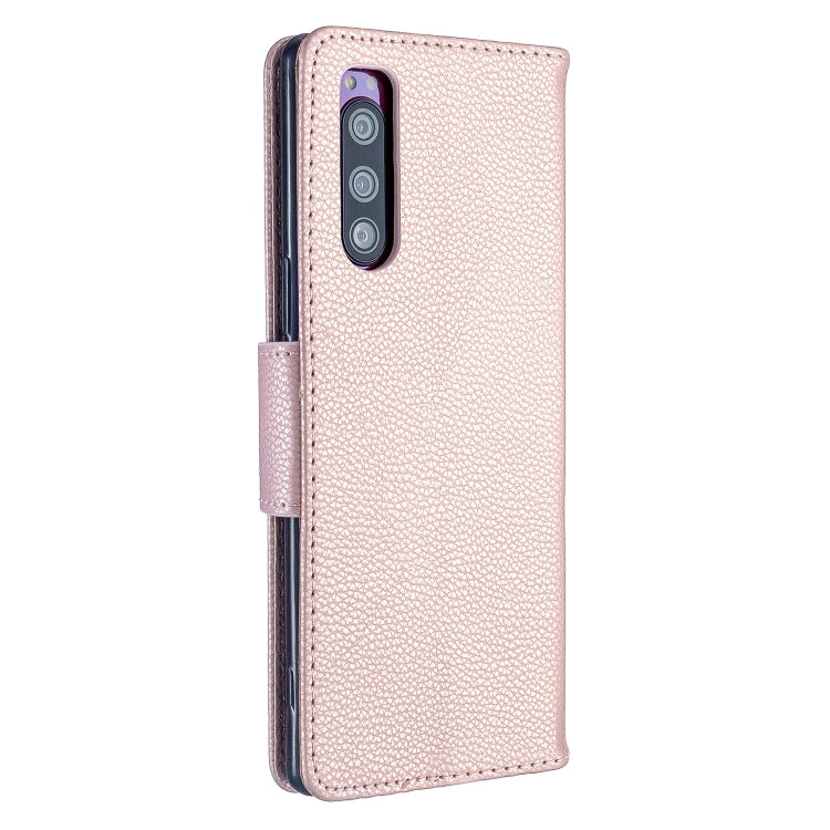 For Sony Xperia 5 / XZ5 Litchi Texture Pure Color Horizontal Flip PU Leather Case with Holder & Card Slots & Wallet & Lanyard