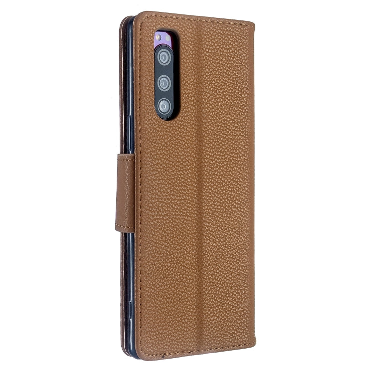 For Sony Xperia 5 / XZ5 Litchi Texture Pure Color Horizontal Flip PU Leather Case with Holder & Card Slots & Wallet & Lanyard