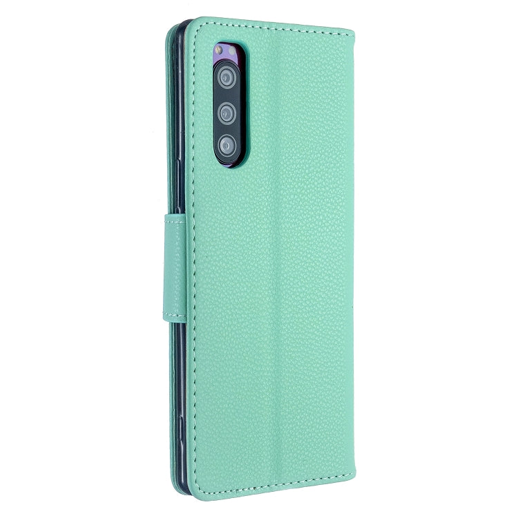 For Sony Xperia 5 / XZ5 Litchi Texture Pure Color Horizontal Flip PU Leather Case with Holder & Card Slots & Wallet & Lanyard