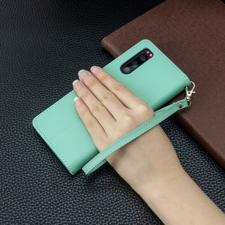 For Sony Xperia 5 / XZ5 Litchi Texture Pure Color Horizontal Flip PU Leather Case with Holder & Card Slots & Wallet & Lanyard