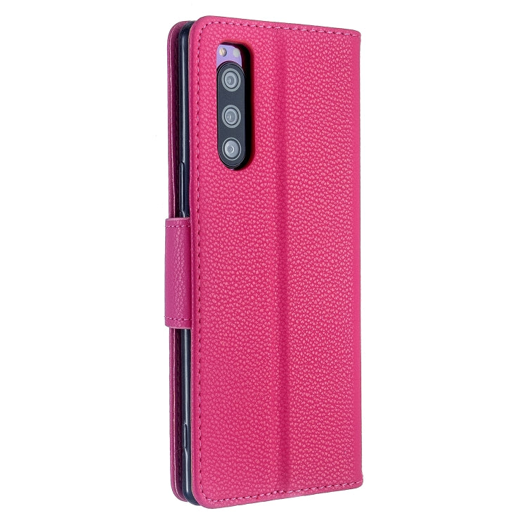 For Sony Xperia 5 / XZ5 Litchi Texture Pure Color Horizontal Flip PU Leather Case with Holder & Card Slots & Wallet & Lanyard