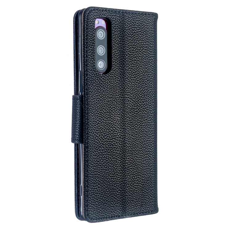 For Sony Xperia 5 / XZ5 Litchi Texture Pure Color Horizontal Flip PU Leather Case with Holder & Card Slots & Wallet & Lanyard
