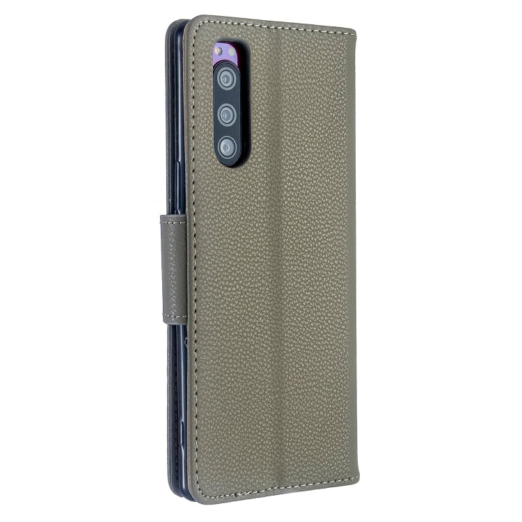 For Sony Xperia 5 / XZ5 Litchi Texture Pure Color Horizontal Flip PU Leather Case with Holder & Card Slots & Wallet & Lanyard