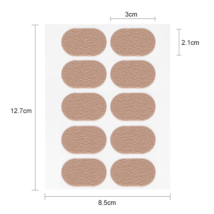 10 PCS 011 Flannel Free Stickers Multifunctional Sweat-absorbent Breathable Wear-resistant Heel Protector, Size: 3 x 2.1cm(Skin Color)