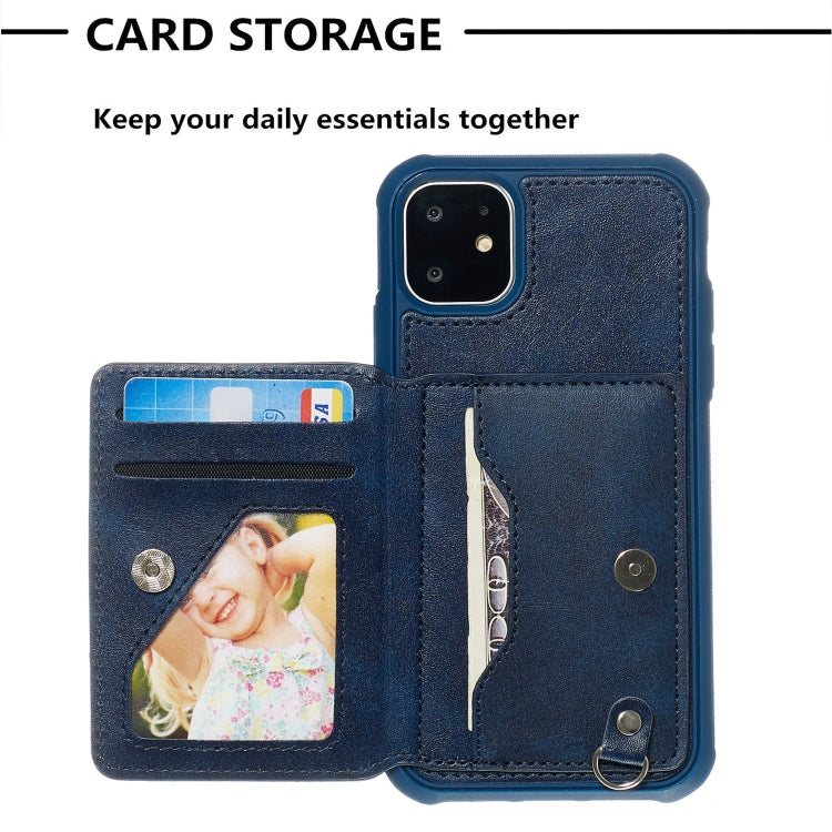 For iPhone 11 Sunflower Embossing Pattern PU + TPU Case with Holder & Card Slots & Photo Frame & Lanyard